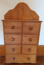 VINTAGE 7 DRAWER PINE WOOD SPICE  / TEA CABINET , WALL HANGING OR FREE STANDING