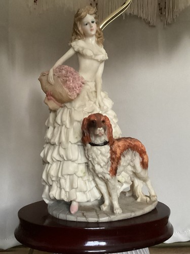 Lady with dog - lady, table