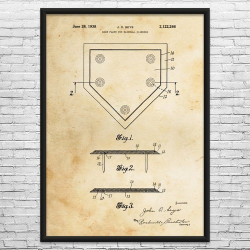 Home base patent wall art - patent,