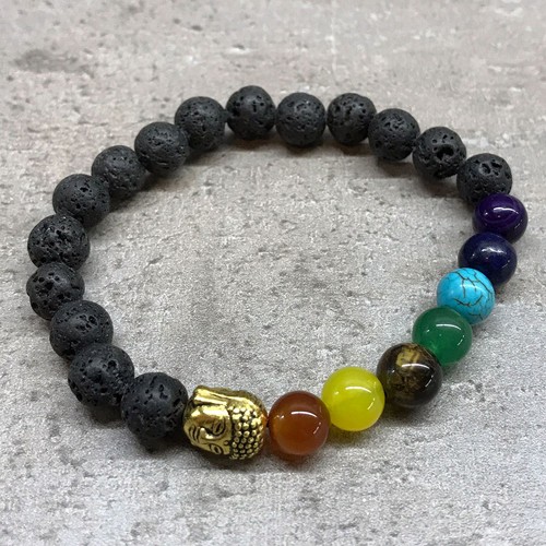 Lava stone bracelet buddha - lava,