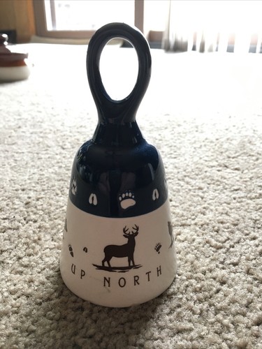 Blue white lodge theme bell - white,