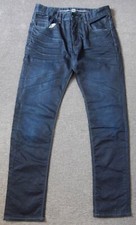 ETO 9901 Button Fly Straight Blue/Black Stretch Jeans Size 34" Waist 34" Leg