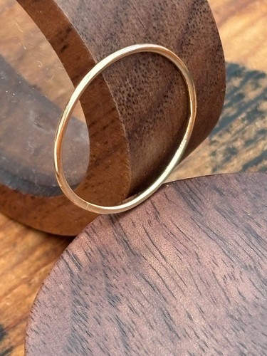 9ct solid gold plain stacking - gold,