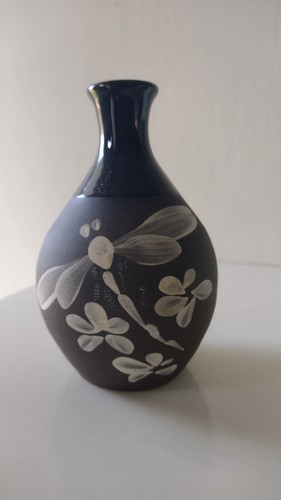 Dragonfly vase pottery - vase,
