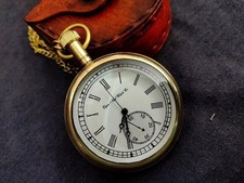 Vintage elgin pocket Watch Collectible Antique 1- Brass Pocket Watch W/ Box GIFT