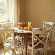 Cream Cross Back Dining Chair