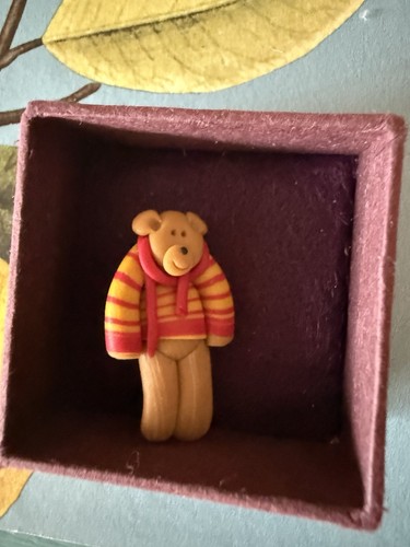 Winter bear character brooch - character,