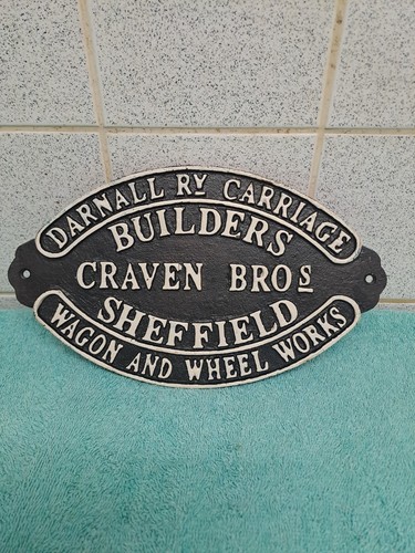 Cast metal railway sign - cast,
