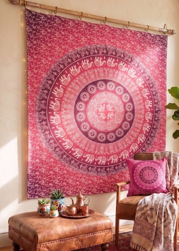 Pink elephant throw cotton - elephant,