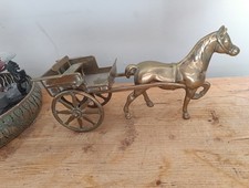 Vintage Brass Horse and Cart