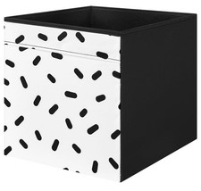 4 IKEA DRONA KALLAX Black White dot Pattern Storage Box Cube Organiser