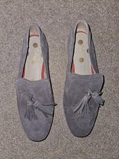 NEW LADIES BODEN GREY SUEDE TASSEL BROGUE FLAT SLIP ON SHOES 38 UK 5