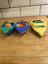 Weebles 2 Figures and 3  boats
