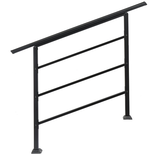 Black wrought iron handrail - black,