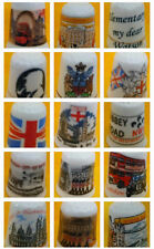 Various London and Bath tourist souvenir china thimble