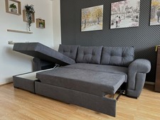 Grey Corner Sofa Bed With