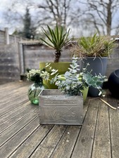 Vintage Walls Ice Cream Aluminium Storage Box Container Planter Plant Pot 1950s