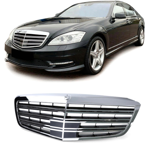 Front grille chrome black - front, for