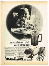 Moulinex Blender Grinder Solid Start In Life 1972 Full Page Ad Advert FC373