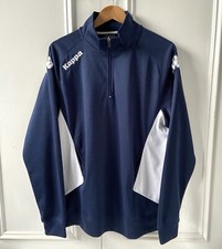 Kappa Tracksuit Top Mens Large Navy Blue Retro Logo Shiny