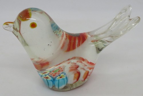 Red white glass vintage art - glass,