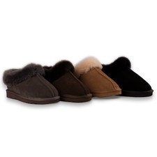 AUS WOOLI Australia Water-Resistant Genuine AU Sheepskin Short Ankle Slippers
