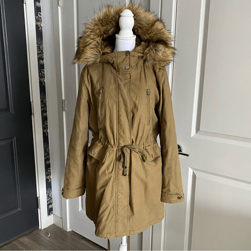 Topshop brown parka quilted - topshop,