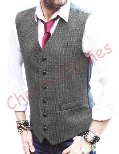 Mens wool tweed - black, grey