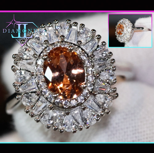 Champagne diamond ring oval - champagne, |