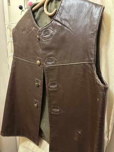 Army leather gillet waistcoat - army,