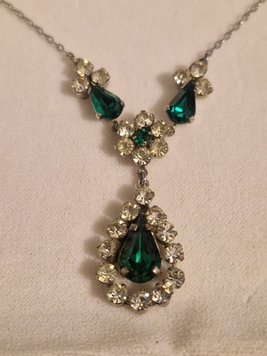 Vintage emerald colour crystal - emerald,