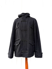 TOM WOLFE CHARCOAL 55% WOOL HOODED SMART CASUAL COAT - XXL