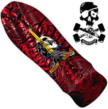 POWELL PERALTA GeeGah Skull & Sword Skateboard Deck '80s BONES BRIGADE Red Foil