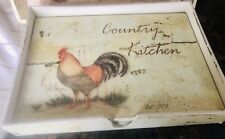 Country Kitchen  Rooster Placemats In Tray
