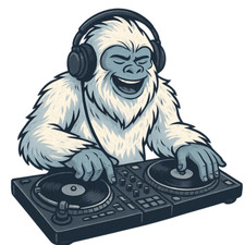 DJ Yeti sticker 9x9 cm funny