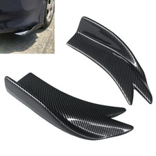 2Pcs Car Rear Bumper Fin Canard Splitter Diffuser Spoiler Lip Carbon Fiber Look 