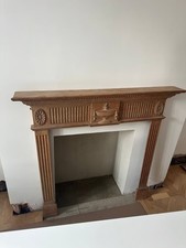 Antique Mantle Surround Fireplace Wooden Mantlepiece Carved Pine 122cm x 125cm