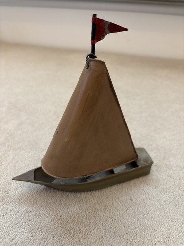 Metal sailing boat ornament - metal,