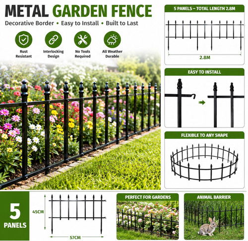 Metal garden fence - metal, panels