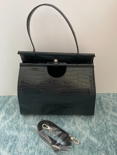 Unusual black croc - croc, embossed