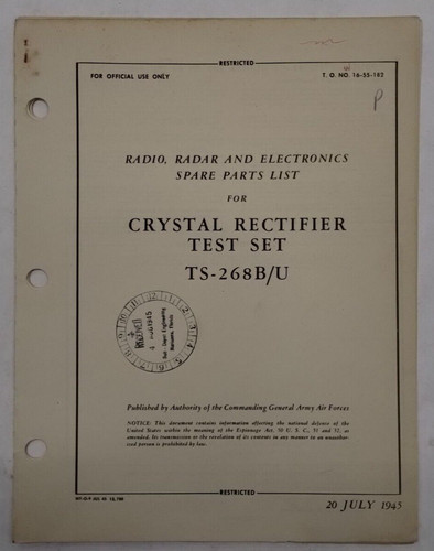 Crystal rectifier test set - crystal,