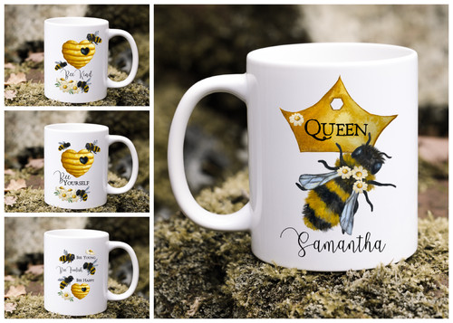 Personalised queen bee mug - bee,