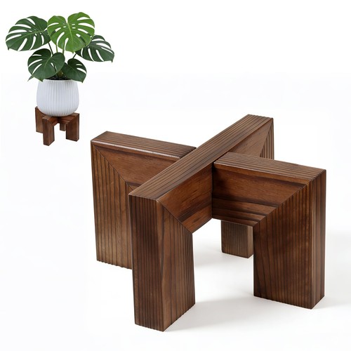 Wood plant stand - plant, indoor