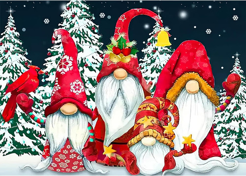 Christmas gnomes diamond - christmas,