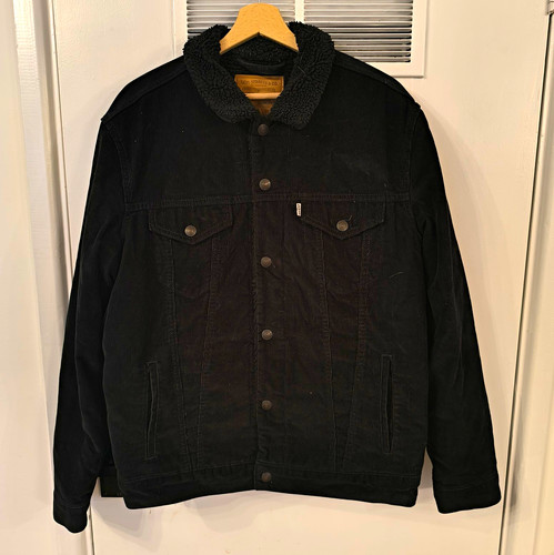 Levi black corduroy sherpa - black,