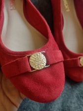 Biba Shoes Size UK 5/ 38 Red Suede Ballet Flats RRP £59