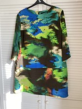  VINTAGE GOK WAN SIZE 22 COLOURFUL TUNIC DRESS ZIP-UP BNWOT FREE P&P
