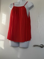 Zara red pleated cami vest - pleated,