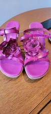Dorothy Perkins vintage Fuchsia pink cork High Heeled Sandals Size 7UK Boho 