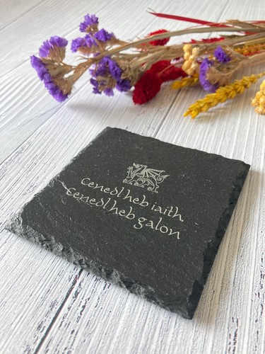 Welsh slate coasters - welsh,